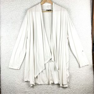 Lane Bryant White Waterfall Open Front Cardigan 14/16